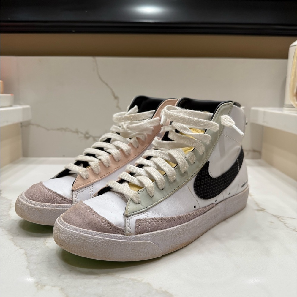 Nike High-Top Sneakers with Black Swoosh